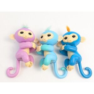 Fingerlings Interactive Baby Monkeys Toys 3 Pack‎ Purple Blue Mint Green